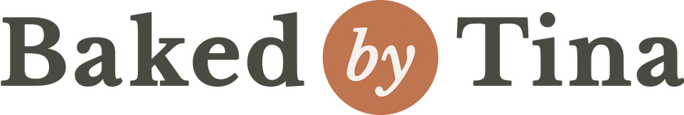 Baked by Tina Horizontal Logo The Baked by Tina horizontal logo.